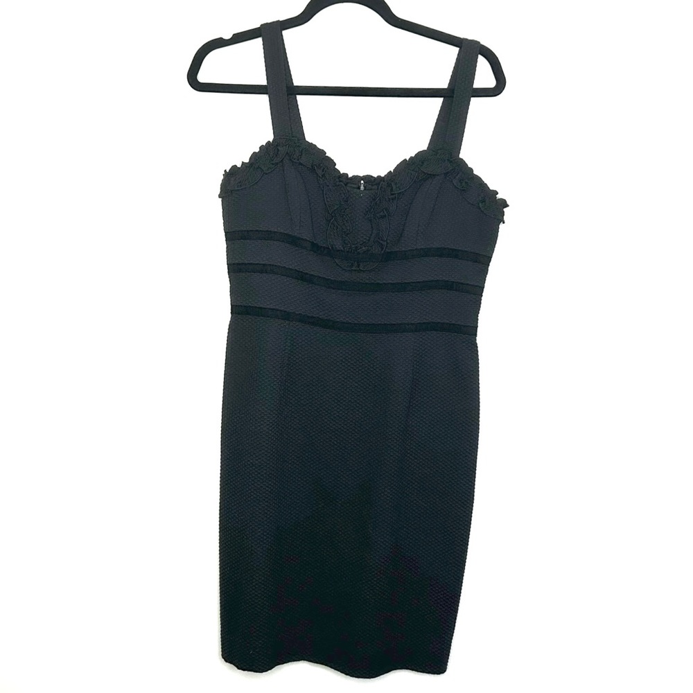 David Meister sweetheart neckline little black dress size 8 - Picture 2 of 5
